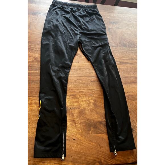 American Stitch Men's Track Pants Small Black Red Flames Drawstring Sweatpants - Picture 2 of 9